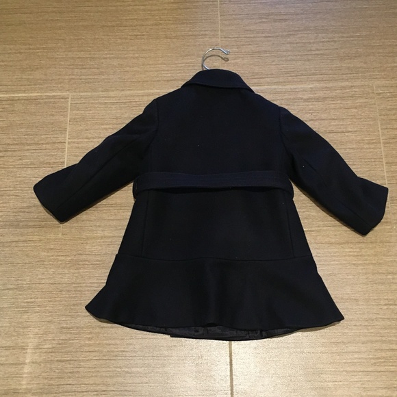 J.Crew Ruffle-Hem Wool Coat Size 2 Navy - Picture 3 of 8